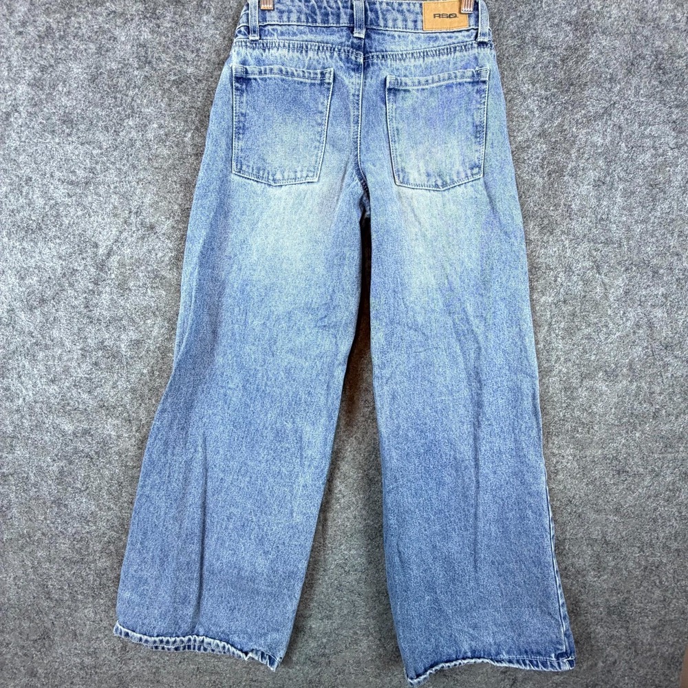 RSQ Baggy Jeans Womens 24 Blue Denim 100% Cotton Low Rise Wide Leg‎ Light Wash - Picture 2 of 9